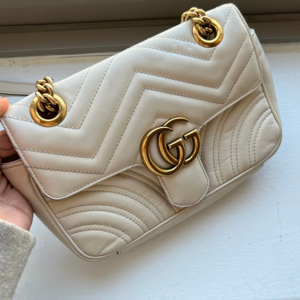 GG Marmont Mini Shoulder Bag - IVORY